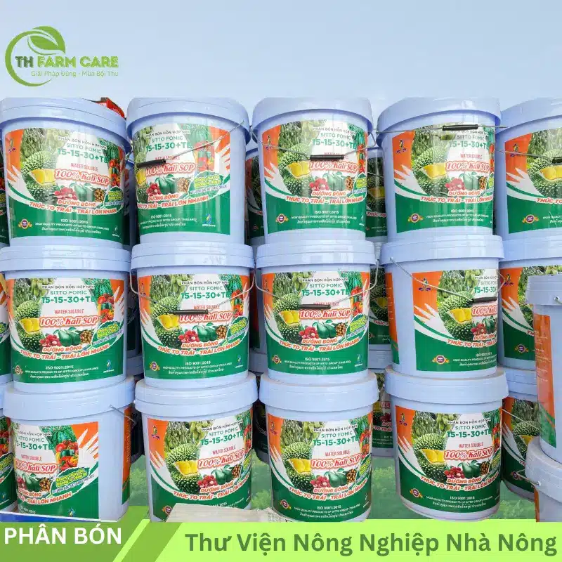 Sitto Fomic 15-15-30+TE – Phân tưới nhỏ giọt cao cấp nuôi trái to, chắc, bóng đẹp TTH Agro Phan-bon-NPK-SITTO-FOMIC-15-15-30-TE-Duong-bong-nuoi-trai-to-tang-nang-suat