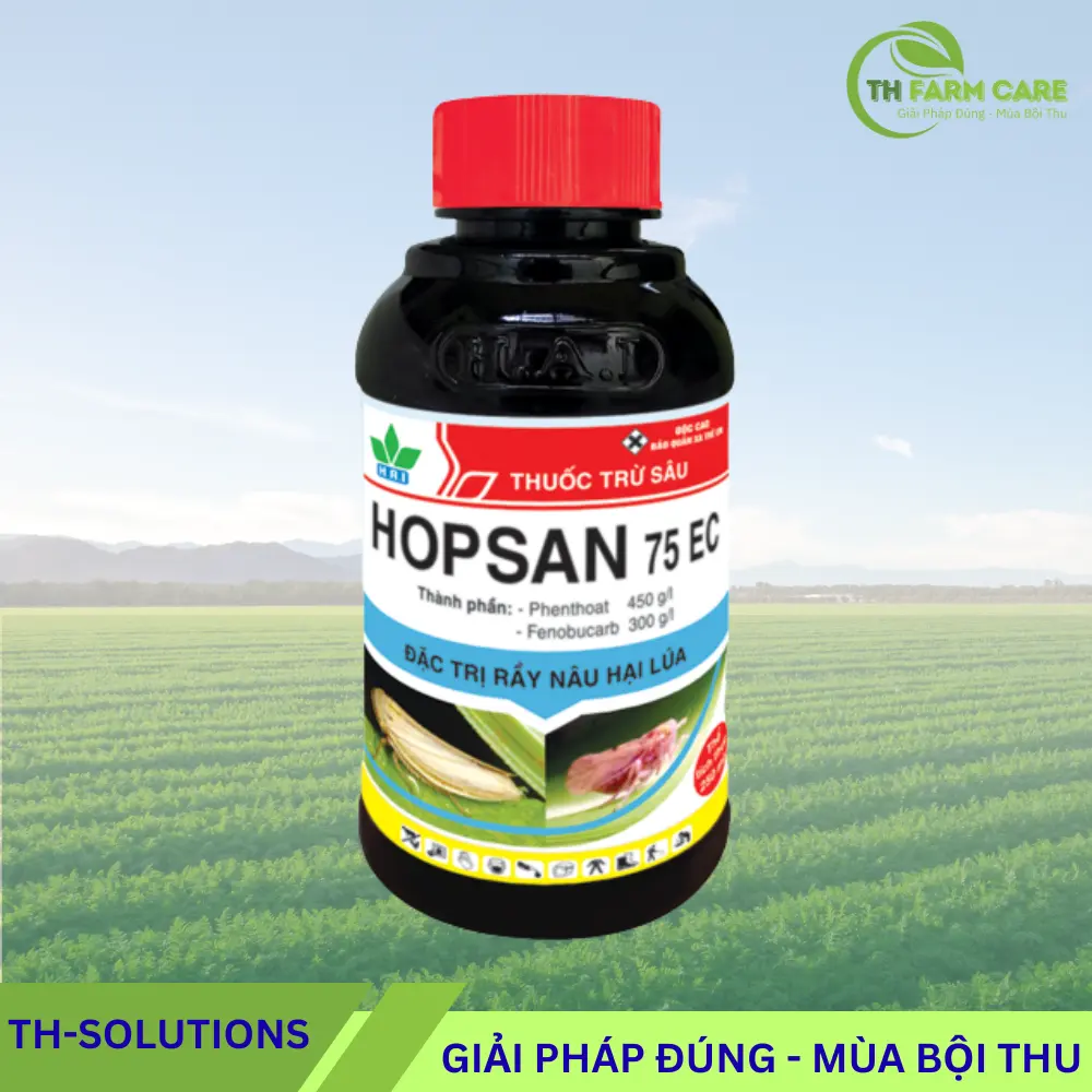 Hopsan 75EC – Thuốc trừ sâu xông hơi, xua đuổi, trị rầy, sâu đục thân, sâu cuốn lá TTH Agro Hopsan-75EC-Nong-Duoc-Hai-Thuoc-tru-sau-xong-hoi-xua-duoi-tri-ray-sau-duc-than-sau-cuon-la