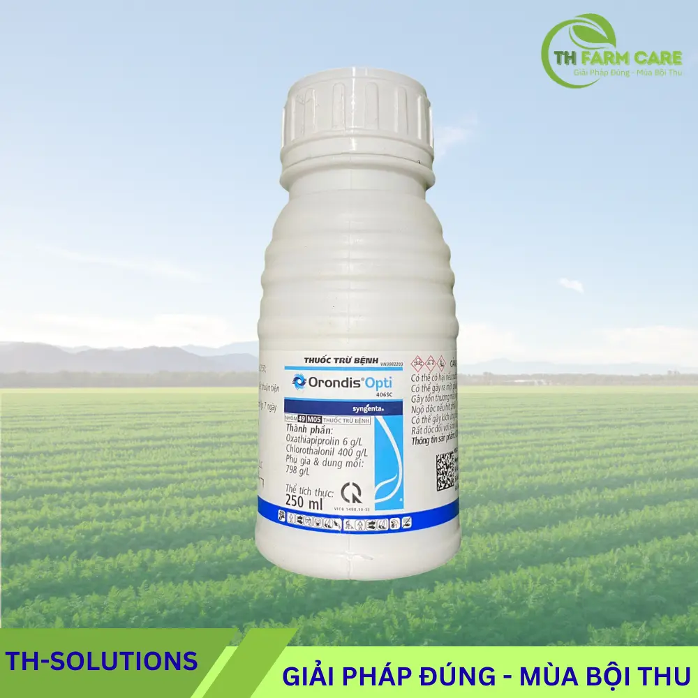 Orondis Opti 406SC — Chlorothalonil 400 g/L + Oxathiapiprolin 6 g/L | Thuốc trừ sương mai TTH Agro Orondis-Opti-406SC-Chlorothalonil-400-gL-Oxathiapiprolin-6-gL-Thuoc-tru-suong-mai