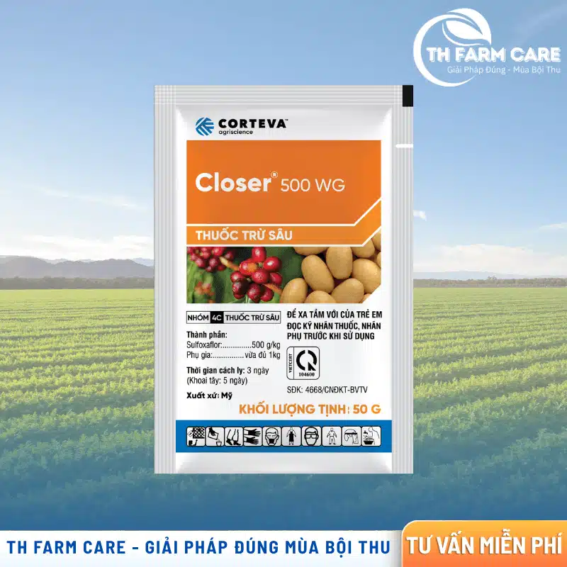 Closer 500WG Corteva - Đặc Trị Rệp Sáp Kháng Thuốc (Công Nghệ Isoclast) TTH Agro Closer 500WG - Đặc Trị Rệp Sáp Kháng Thuốc (Công Nghệ Isoclast)