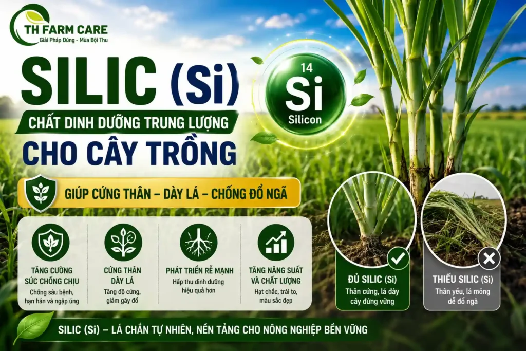 Silic Si chất dinh dưỡng trung lượng cho cây trồng giúp cứng thân dày lá chống đổ ngã